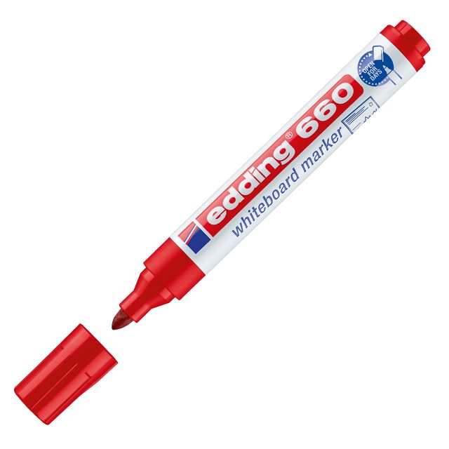 Marcatore per lavagne bianche edding 660 punta conica 1,5-3 mm rosso E-660 002