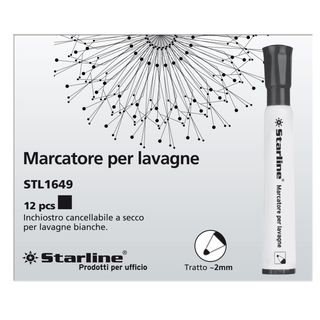 Marcatore per lavagne cancellabili Starline - punta tonda 2,0mm - nero - Starli…