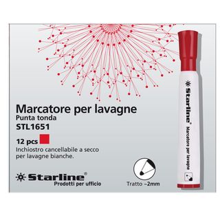 Marcatore per lavagne cancellabili Starline - punta tonda 2,0mm - rosso - Starl…