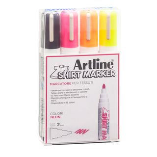 Marcatore per tessuto - punta tonda 2.0 mm - colori assortiti - Artline - conf.…