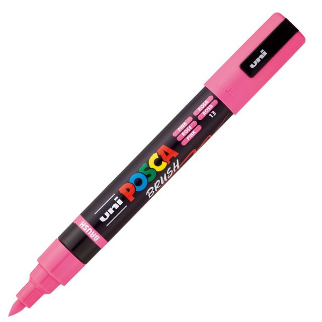Marcatore a tempera Uni Posca con punta a pennello semi-flessibile 1-4 mm rosa …
