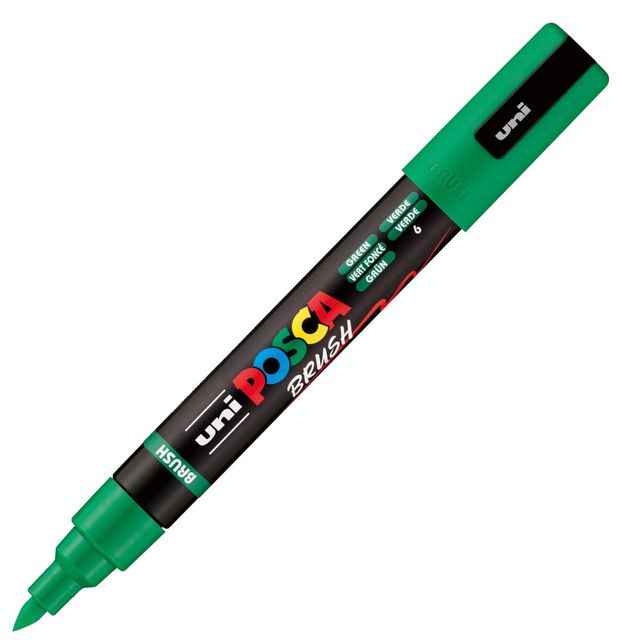 Marcatore a tempera Uni Posca con punta a pennello semi-flessibile 1-4 mm verde…