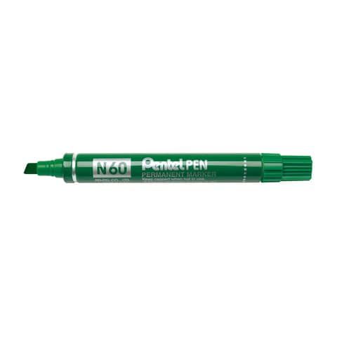 Marcatore permanente N60 - punta scalpello - verde - Pentel