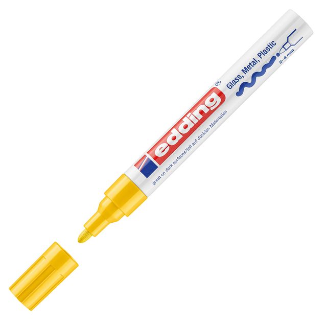 Marcatore permanente a vernice 750 - punta tonda - da 2 a 4 mm - giallo - Edding