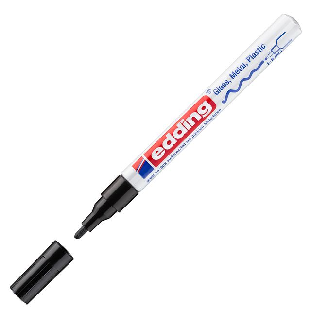 Marcatore permanente a vernice 751 - punta tonda fine - da 1 a 2 mm - nero - Ed…