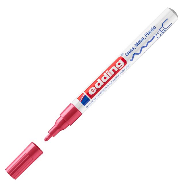 Marcatore permanente a vernice 751 - punta tonda fine - da 1 a 2 mm - rosso - E…