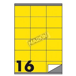 Markin - Autoadesivo permanente - giallo - 105 x 36 mm 1600 etichette (100 fogl…