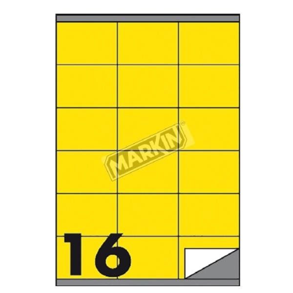 Markin - Autoadesivo permanente - giallo - 105 x 36 mm 1600 etichette (100 fogl…