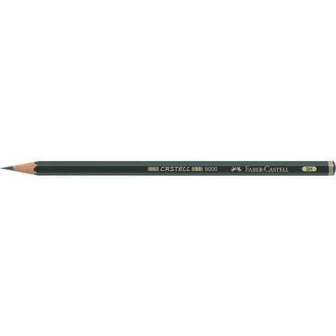 Matita in grafite Castell 9000 - gradazione 3H - esagonale - Faber-Castell
