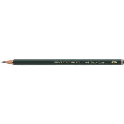 Matita in grafite Castell 9000 - gradazione 4H - esagonale - Faber-Castell