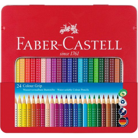 Matite colorate Colour Grip - acquerellabili - Faber-Castell - astuccio in meta…