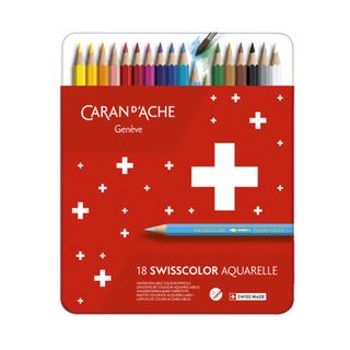 Matite colorate acquerellabili Carand'Ache Swisscolor in conf. da 18 colori ass…