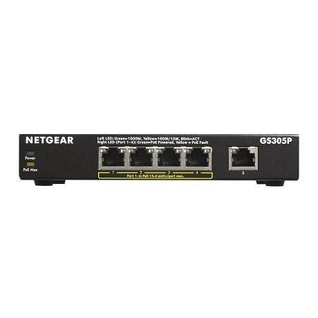 NETGEAR GS305 - Switch - unmanaged - 5 x 10/100/1000 - desktop, montaggio a par…
