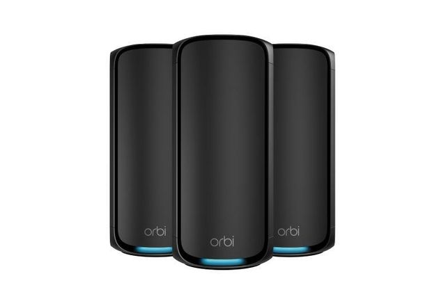 NETGEAR Orbi 970 Series Quad-Band WiFi 7, 3-Pack Quad-band (2.4 GHz / 5 GHz-1 /…