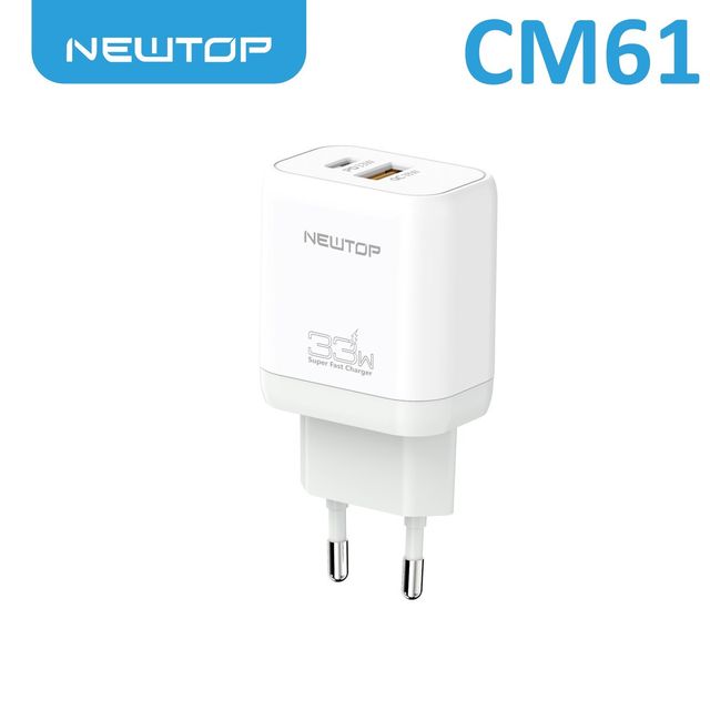 NEWTOP CM061 CARICATORE DA MURO USB-A + PD 33W