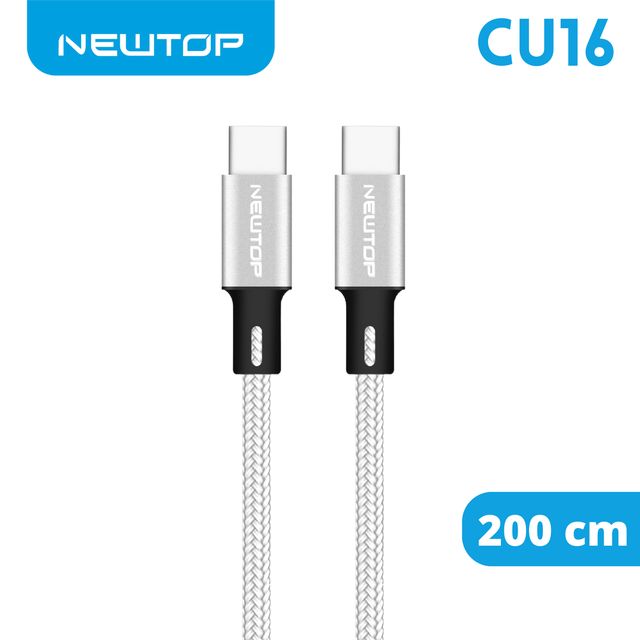 NEWTOP CU16 CORD ALUMINIUM CAVO 200CM TYPE-C/TYPE-C