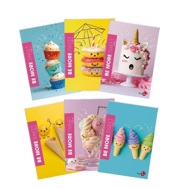 Maxiquaderno Be More Sweet - A4 - 1 rigo c/margine - 36+2 fogli - 100gr - BM