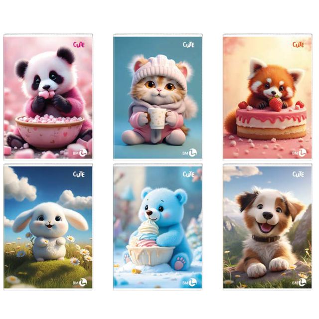 Maxiquaderno Cute fantasia - A4 - 5mm c/margine - 40+2 fogli - 80gr - BM