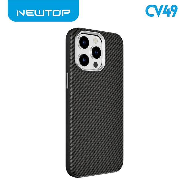 NEWTOP CV49 A RIGHE IN FIBRA DI CARBONIO PER APPLE IPHONE 16 PLUS