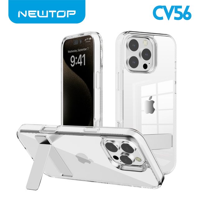 NEWTOP CV56 COVER CRISTALLO CON SUPPORTO PER APPLE IPHONE 16 PLUS