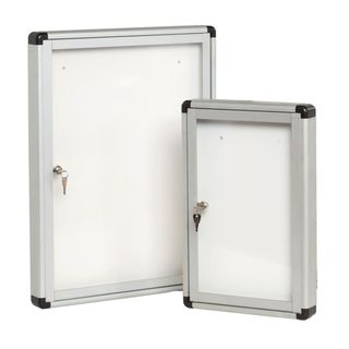Bacheca per interni - con anta battente - fondo bianco magnetico - 4 fogli A4 -…