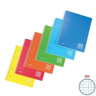 Maxiquaderno One Color PP - A4+- 4mm - 80 fogli - 80 gr - c/fori - spiralato - …