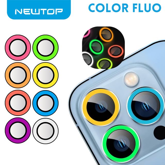 NEWTOP FOTOCAMERA COLORE FLUO VETRO TEMPERATO IPHONE 17