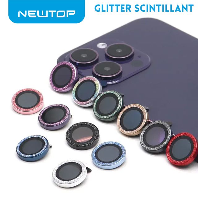 NEWTOP FOTOCAMERA GLITTER SCINTILLANT 9H VETRO TEMPERATO IPHONE 17 PRO