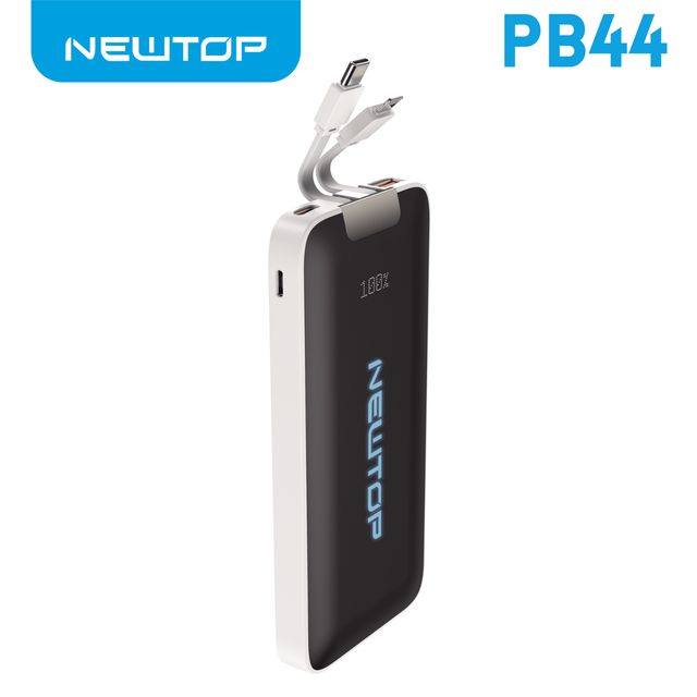 NEWTOP PB44 POWER BANK FAST CHARGING CON CAVI 10000MAH BIANCO