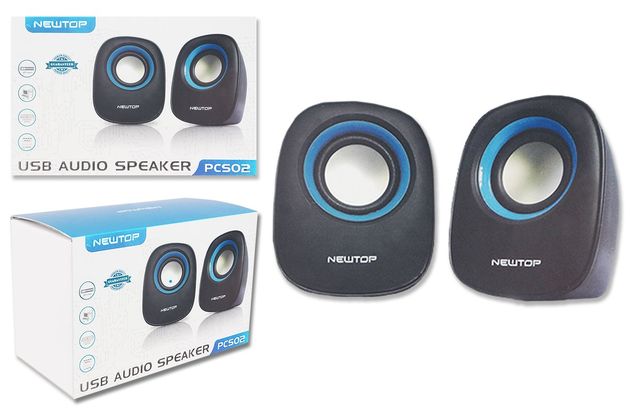 NEWTOP PCS02 SPEAKER 2.0 AUDIO USB NERO - AZZURRO