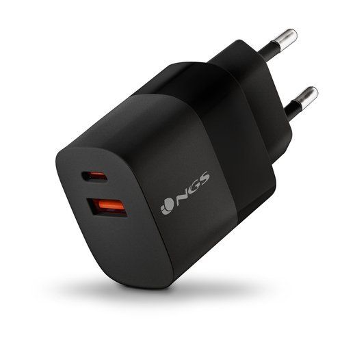 NGS CARICATORE DA PARETE ULTRAVELOCE DA 33W CON 2 PORTE: USB-C + USB-A, RICARIC…