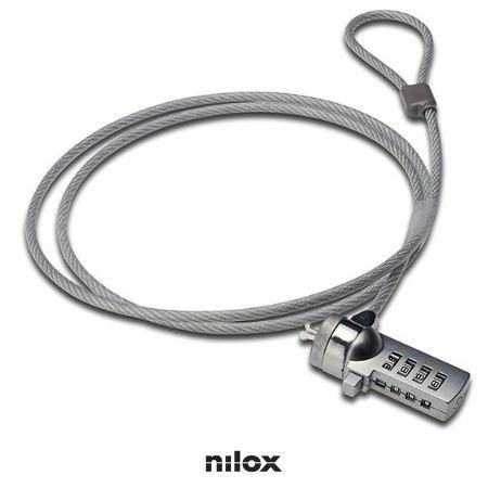 NILOX CAVO DI SICUREZZA IN ACCIAIO PER NOTEBOOK SLOT KENSINGTON CON LUCCHETTO A…