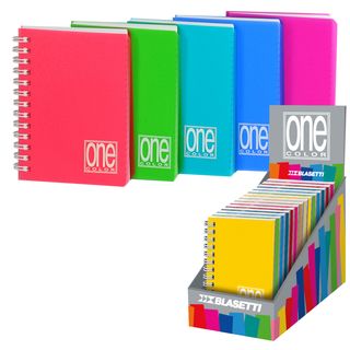 Miniquaderno One Color PP - A7 - 1 rigo - 80 fogli - 80 gr - c/fori - spiralato…