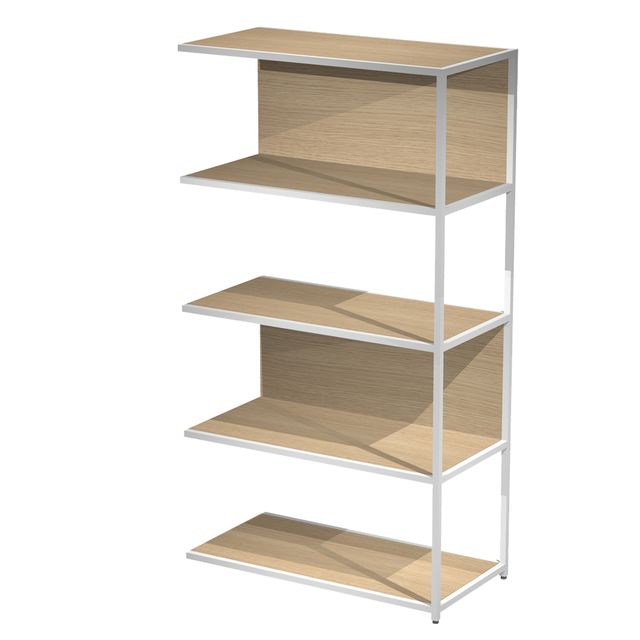 Modulo aggiuntivo per libreria Modular - 90 x 44 x 161 cm - struttura metal bia…