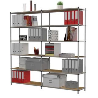 Modulo base per scaffalatura ad incastro 6 ripiani fissi Paperflow Tubeco 100x3…