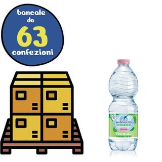 Bancale 63 confezioni da 24 bottigliette di acqua minerale naturale San Benedet…