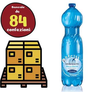 Bancale 84 confezioni da 6 bottiglie da 1,5 L di Acqua Minerale Frizzante San B…