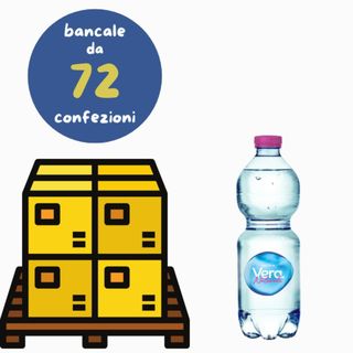 Bancale composto da 72 confezioni da 24 bottiglie realizzate in PET di Acqua Ve…
