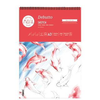 Musa Belle Arti Debutto - Blocco per schizzi - rilegatura a spirale - A3 - 50 f…