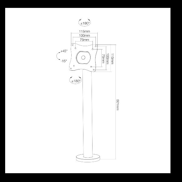 Neomounts NS-DPOS100 - Kit montaggio - video full-motion - per display LCD - ne…
