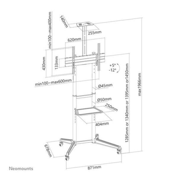 Neomounts by Newstar FL50-550BL1 - Carrello - per pannello piatto/impianto AV -…