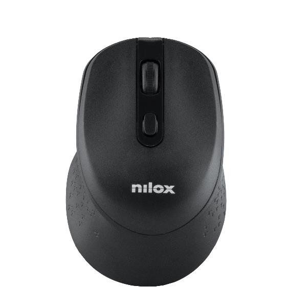 Nilox NXMWS101, Ambidestro, Ottico, RF Wireless, 1600 DPI, Nero