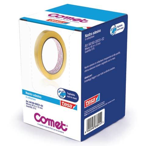 Nastro adesivo - confezionato singolarmente - 19 mm x 66 m - cellophane - trasp…