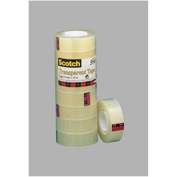 Nastro adesivo Scotch® 550 19 mm x 33 m trasparente torre da 8 rotoli 550-1933