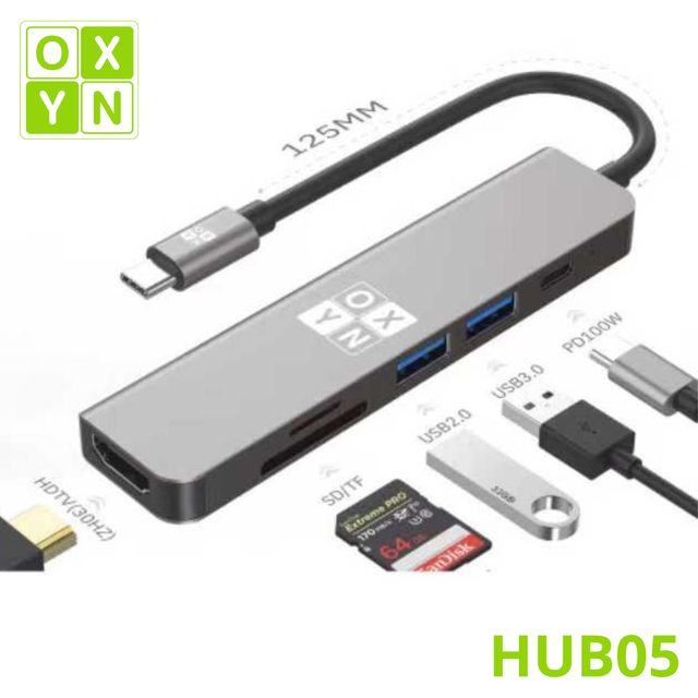 OXYN HUB05 USB C 6 IN 1 - BYL2010