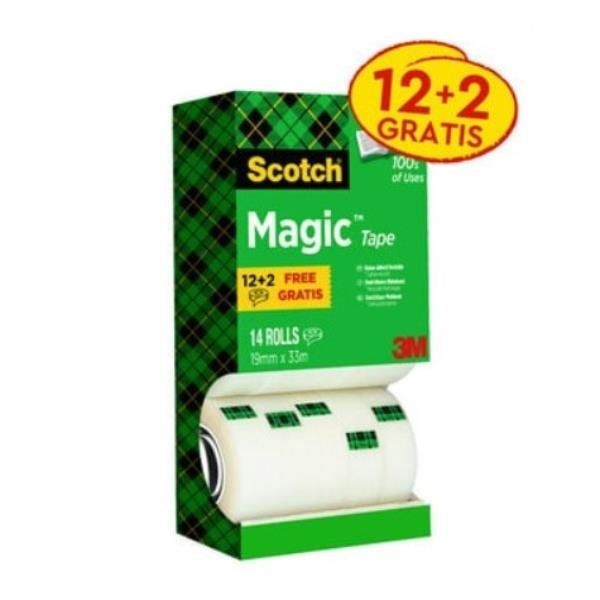 Nastro adesivo Scotch® Magic™ 810 19 mm x 33 m trasparente opaco Value Pack 12 …