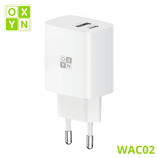 OXYN WAC02 CARICATORE QC3.0 + PD 20W