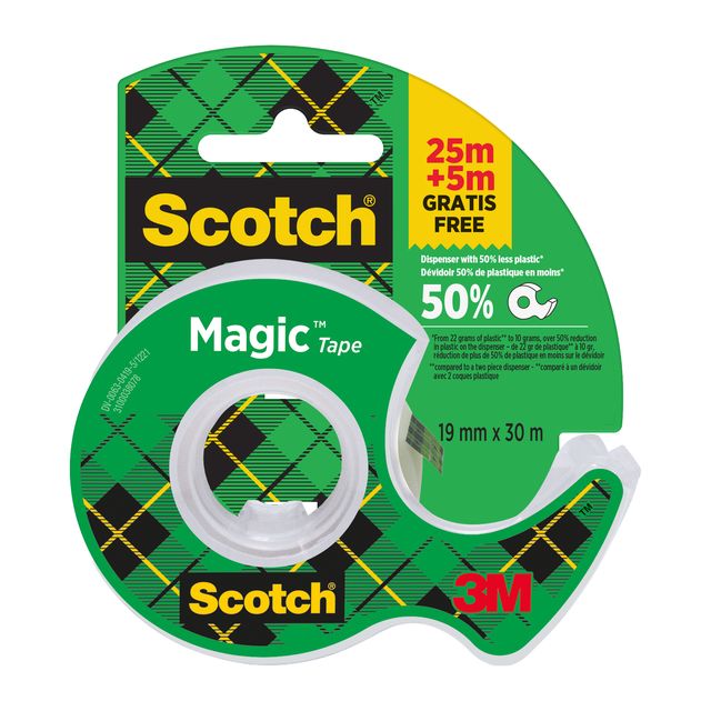 Nastro adesivo in chiocciola Magic 810 - 19 mm x 25m + 5m gratis - acrilico - t…
