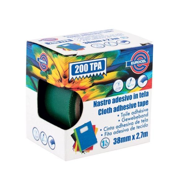 Nastro adesivo telato Eurocel formato 38 mm x 2,7 m - colore verde 016314314