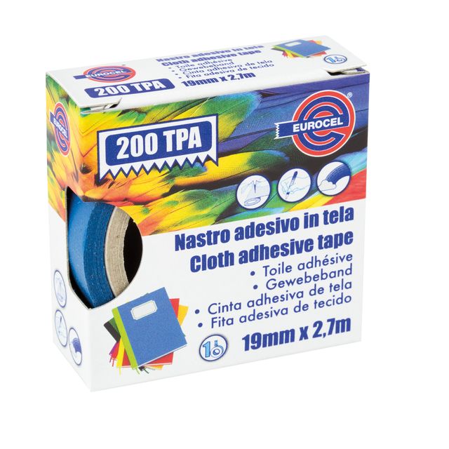 Nastro adesivo telato TPA 200 - 19 mm x 2,7 m - tela plastificata - blu - Euroc…